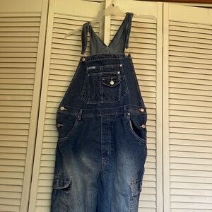 Revolt Skater Side Stripe Denim Overalls Wash Size 18